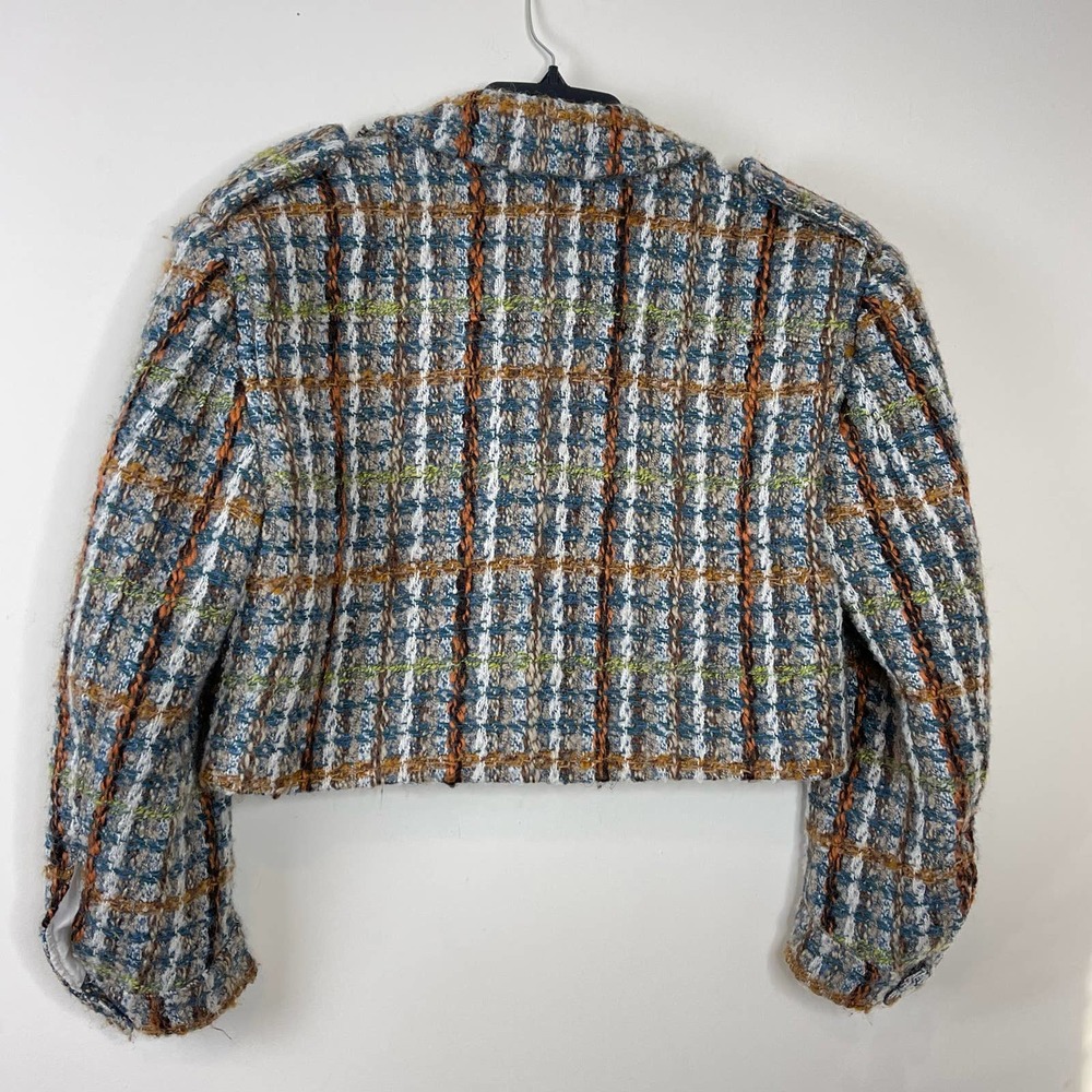 Remain Birger Christensen Aegean Blue Comb Lona Boxy Crop Jacket NWT Size 8 - Picture 6 of 11